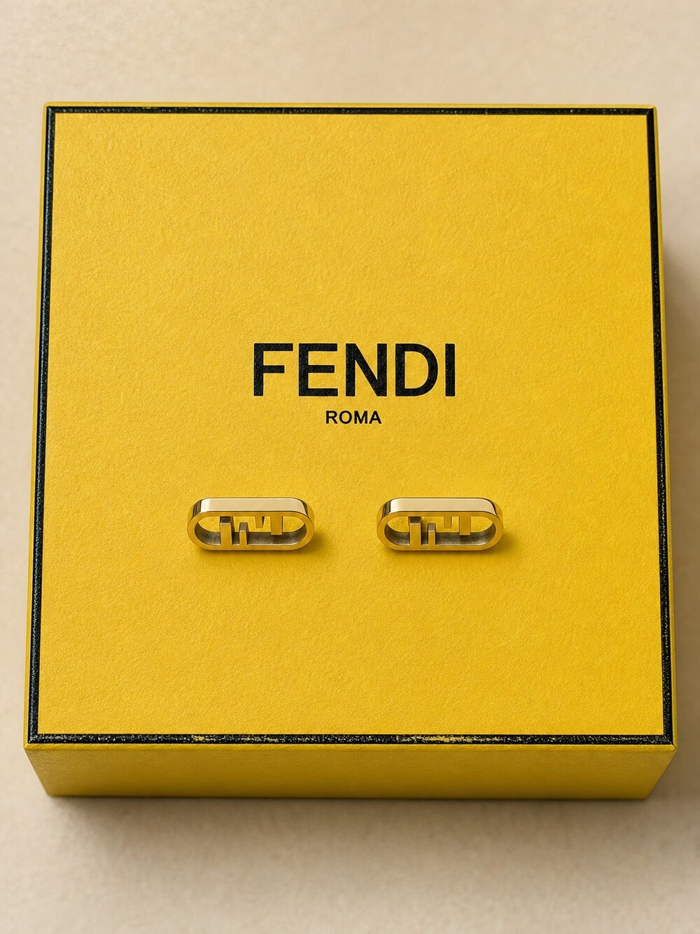 Fendi Modern Designer Earrings Style 2 | New with Box - Picture 3 of 9